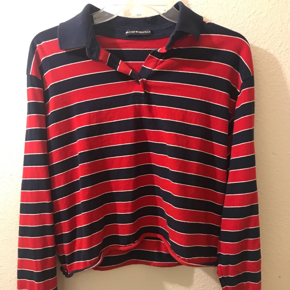 Brandy Melville striped long collared shirt.